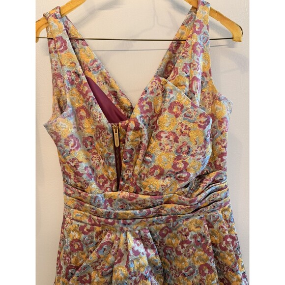 Zac Posen For Target Floral Sleeveless Brocade Mini Dress Size 5 - Picture 2 of 12